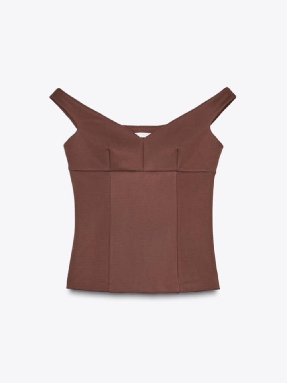 Zara Off the Shoulder Brown Structured Top